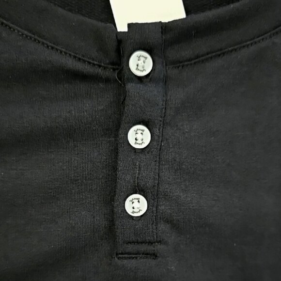 NWT Splendid Women's Henley Black Button Up Long Sleeves Top Relaxed Fit Size M - Picture 3 of 12
